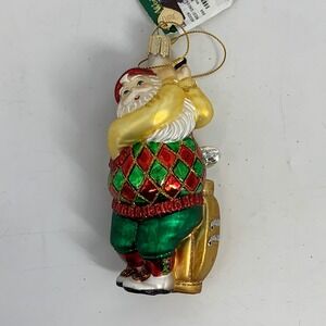 Old World Christmas Golfing Santa Glass‎ Ornament Golfer Christmas Tree